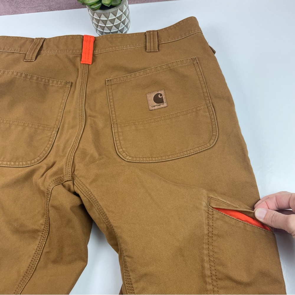 Carhartt Outwork Outhunt Relaxed Fit Tan Brown Outdoor Pants Men size 34x32 - Picture 6 of 7